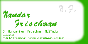 nandor frischman business card